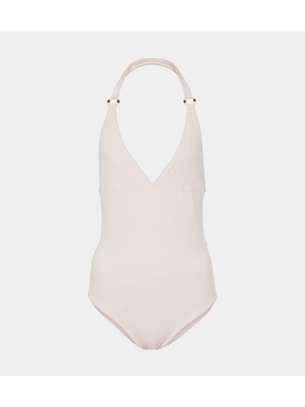 NEW Loro Piana Ring Marine halterneck swimsuit Light Pink Sz 44 100% Authentic